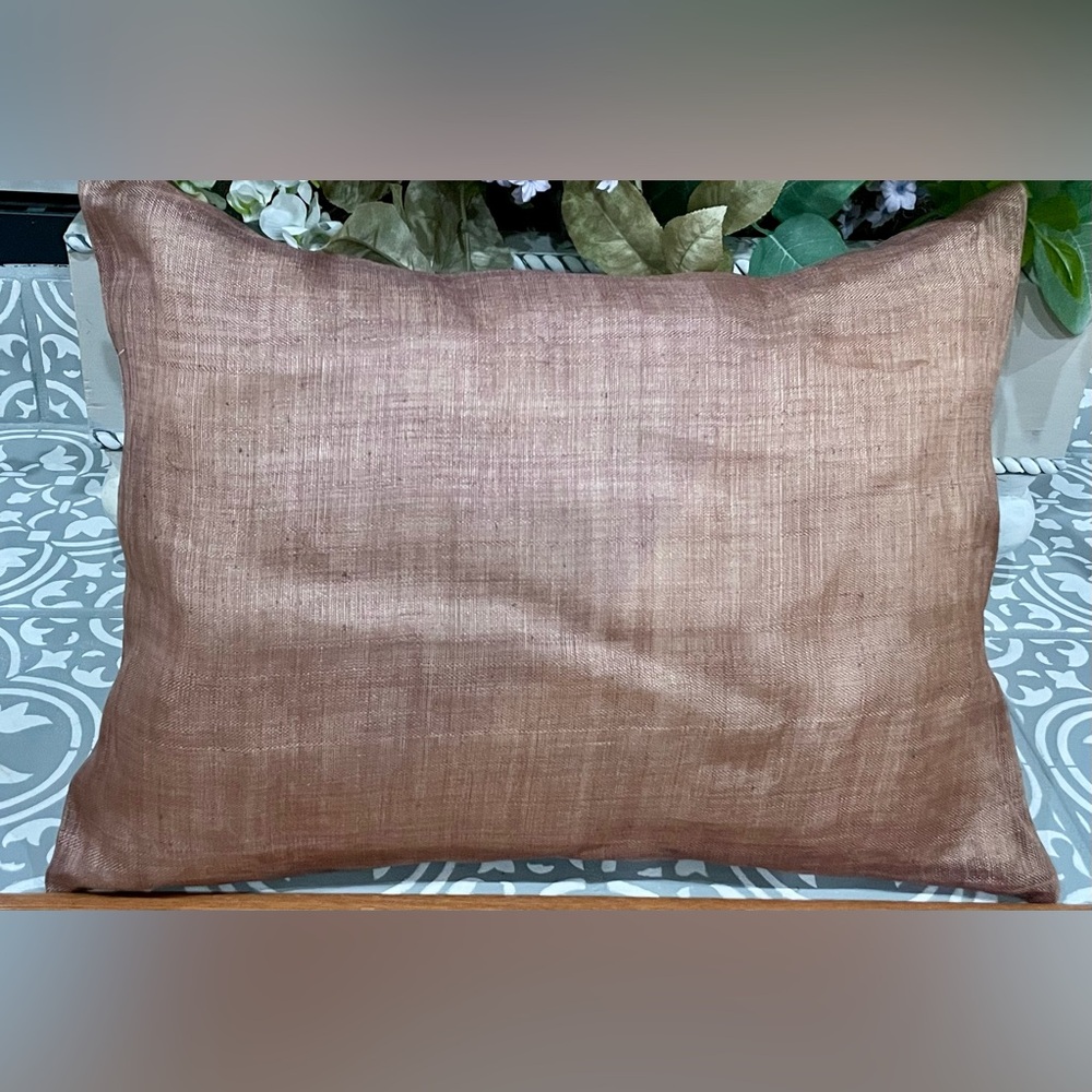 Calvin Klein “ The Khaki Collection” 14”x19” Abaca Iridescent Woven Pillow-NWOT